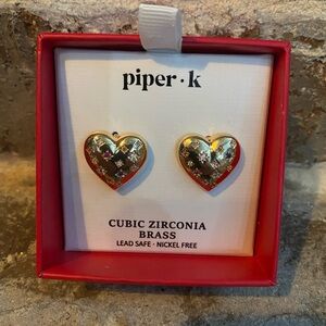 Piper K Gold Heart Earrings